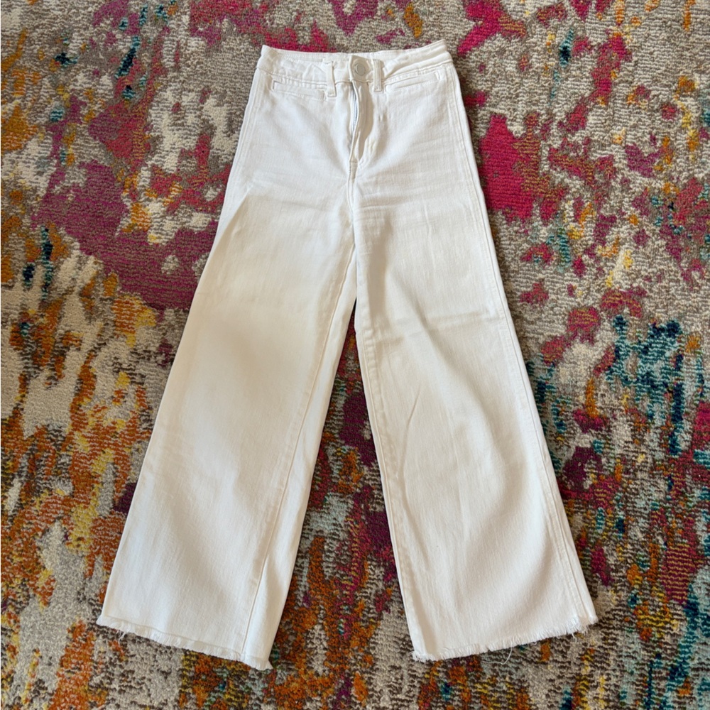 H&M • White wide-leg cropped culotte jeans - Picture 3 of 15